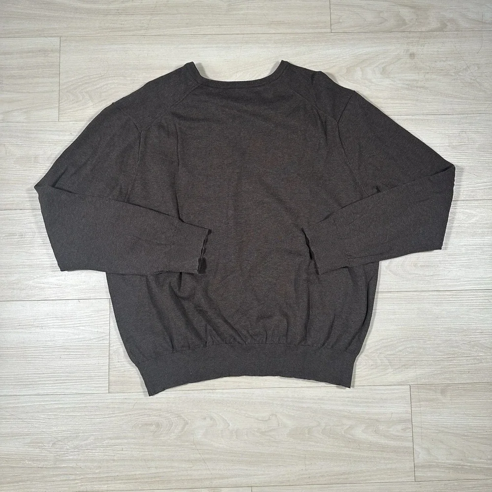Polo Ralph Lauren‎ V Neck Sweater Men's XXL Brown 100% Pima Cotton Soft Preppy